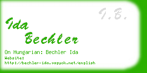 ida bechler business card